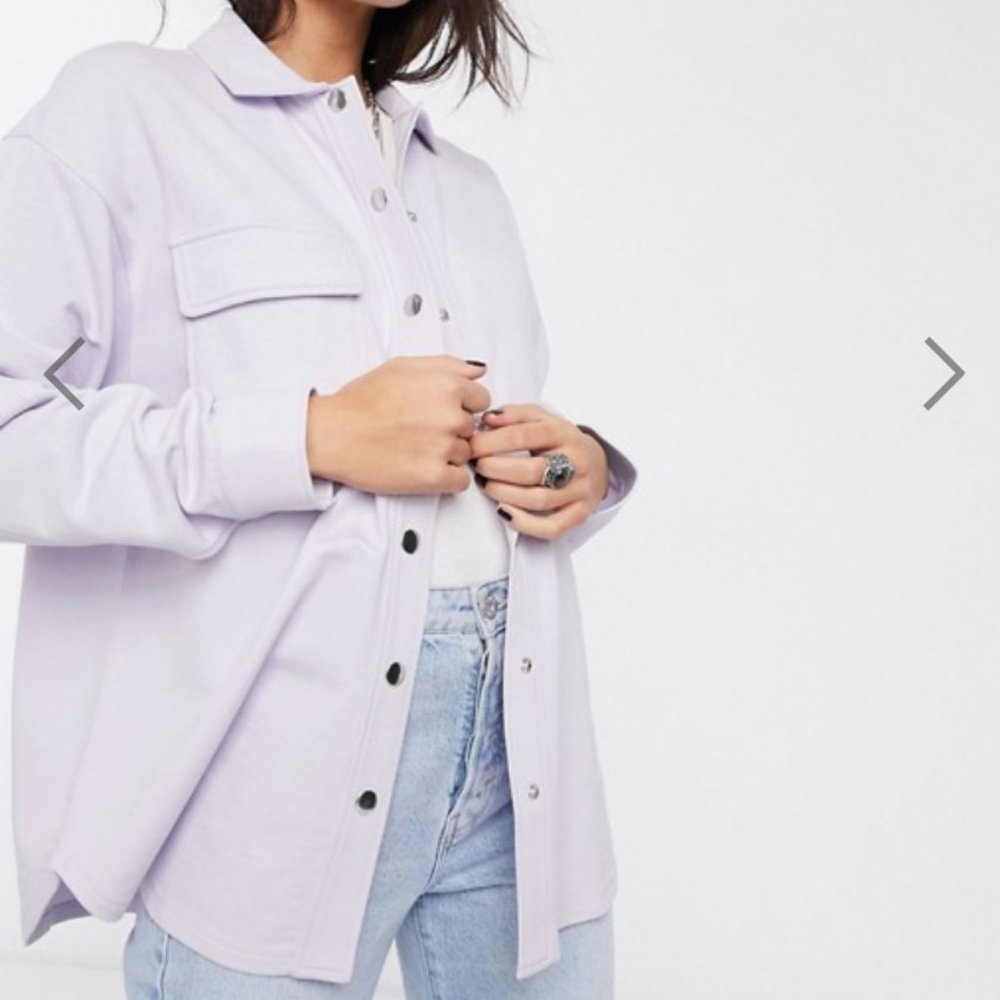 Oversized Shirt Jacket with press-stud plackets